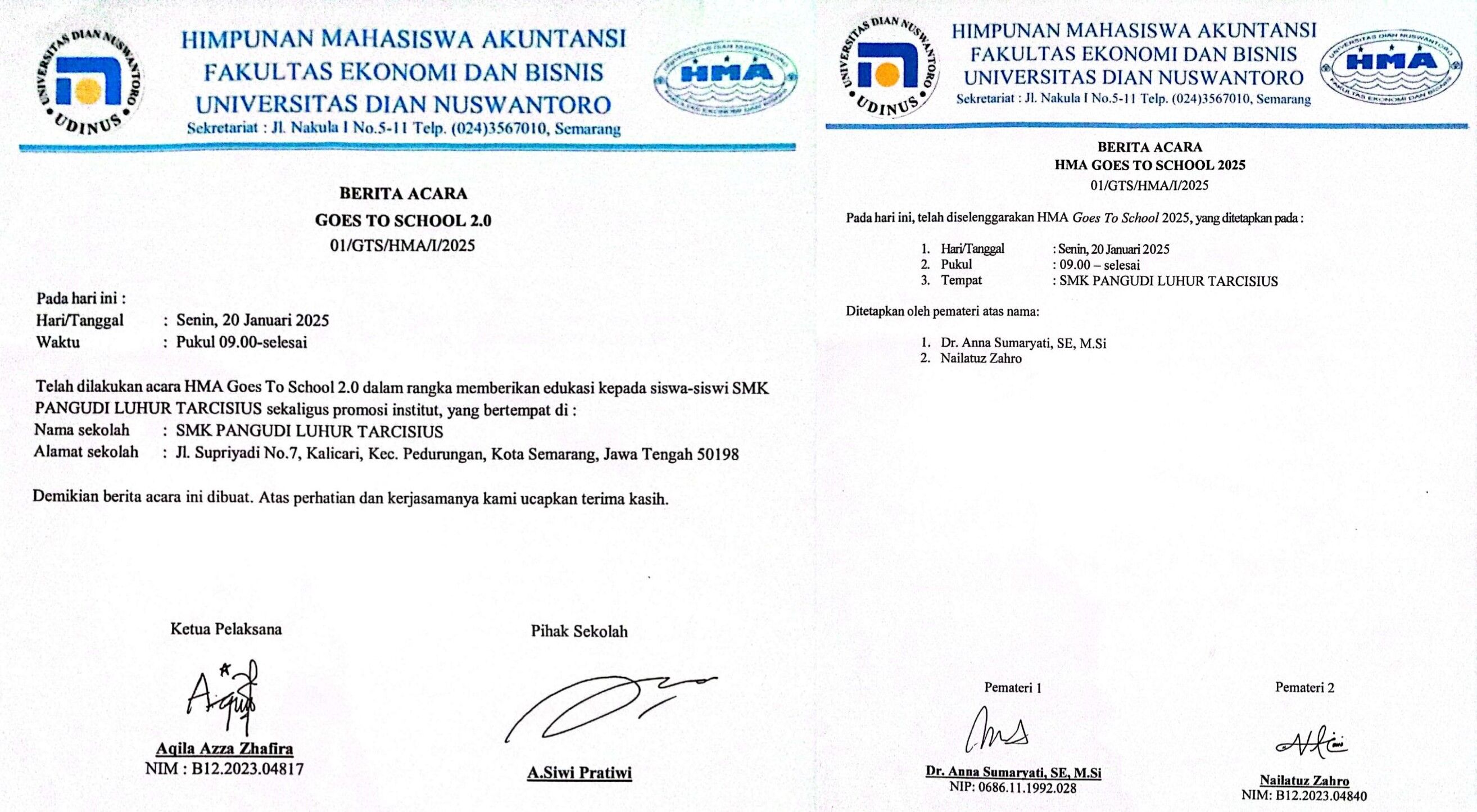 Berita Acara SMK PL Tarcisius